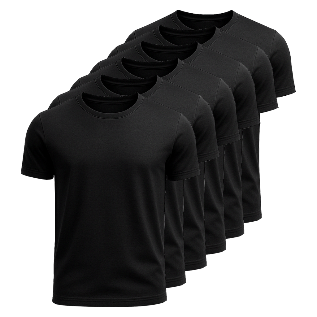 Kit 6 Camisetas Algodão Egípcio
