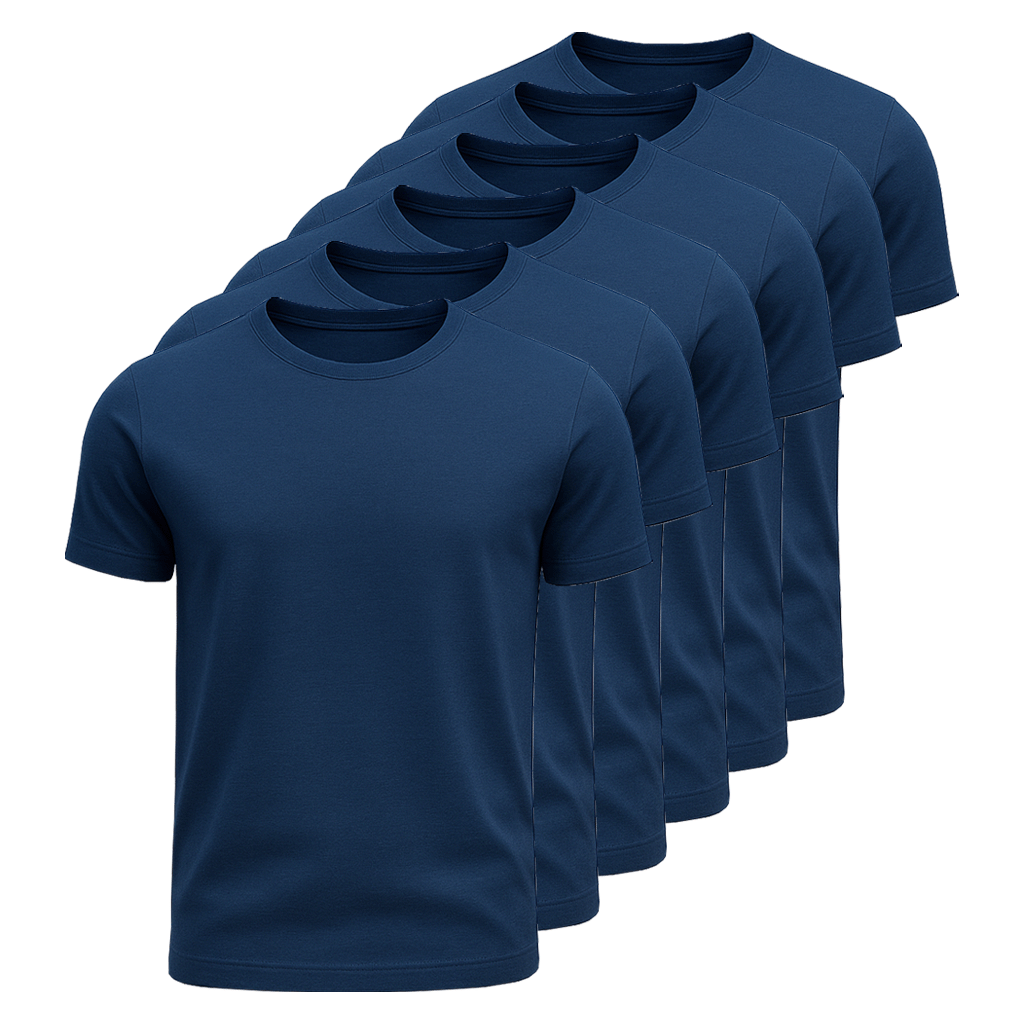 Kit 6 Camisetas Algodão Egípcio