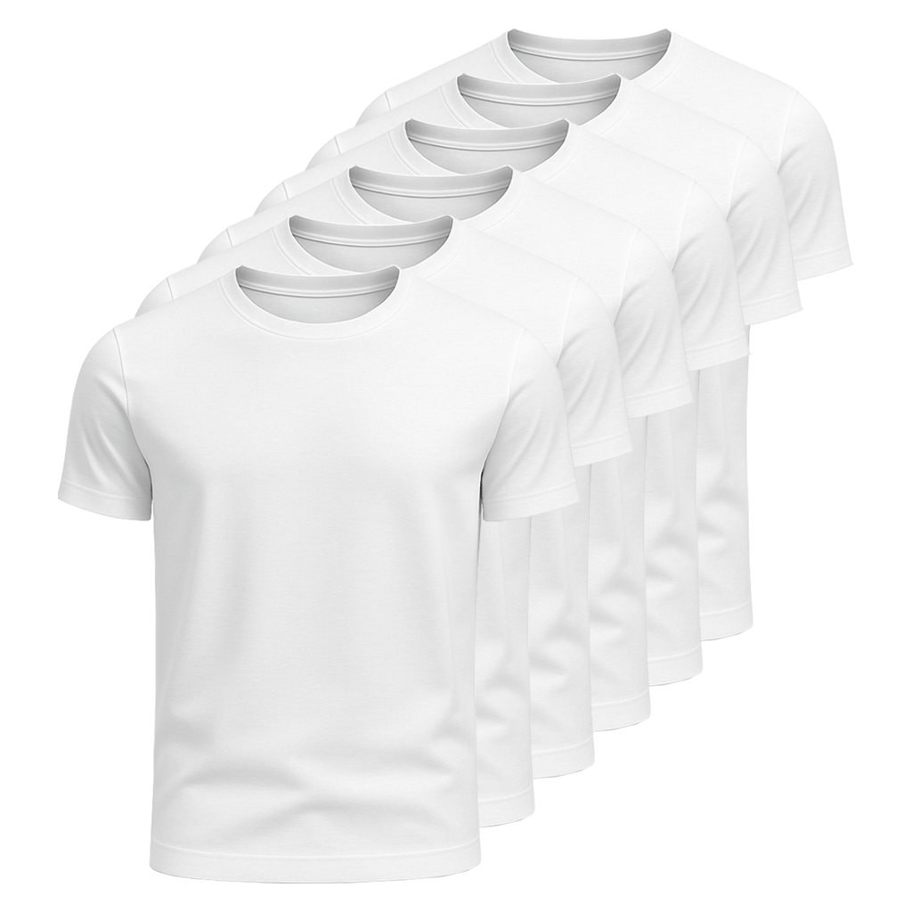 Kit 6 Camisetas Algodão Egípcio
