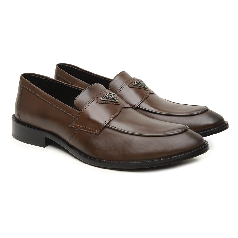 Mocassim Prada Silver Metallic
