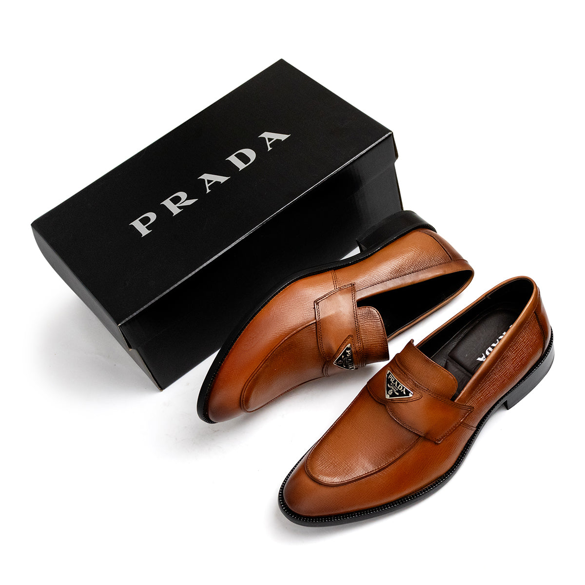 Mocassim Prada Silver Metallic Estampado